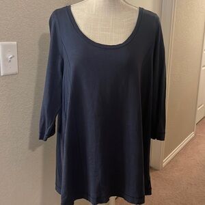 Kenji 3/4 sleeve Top Dark Blue Size 2X